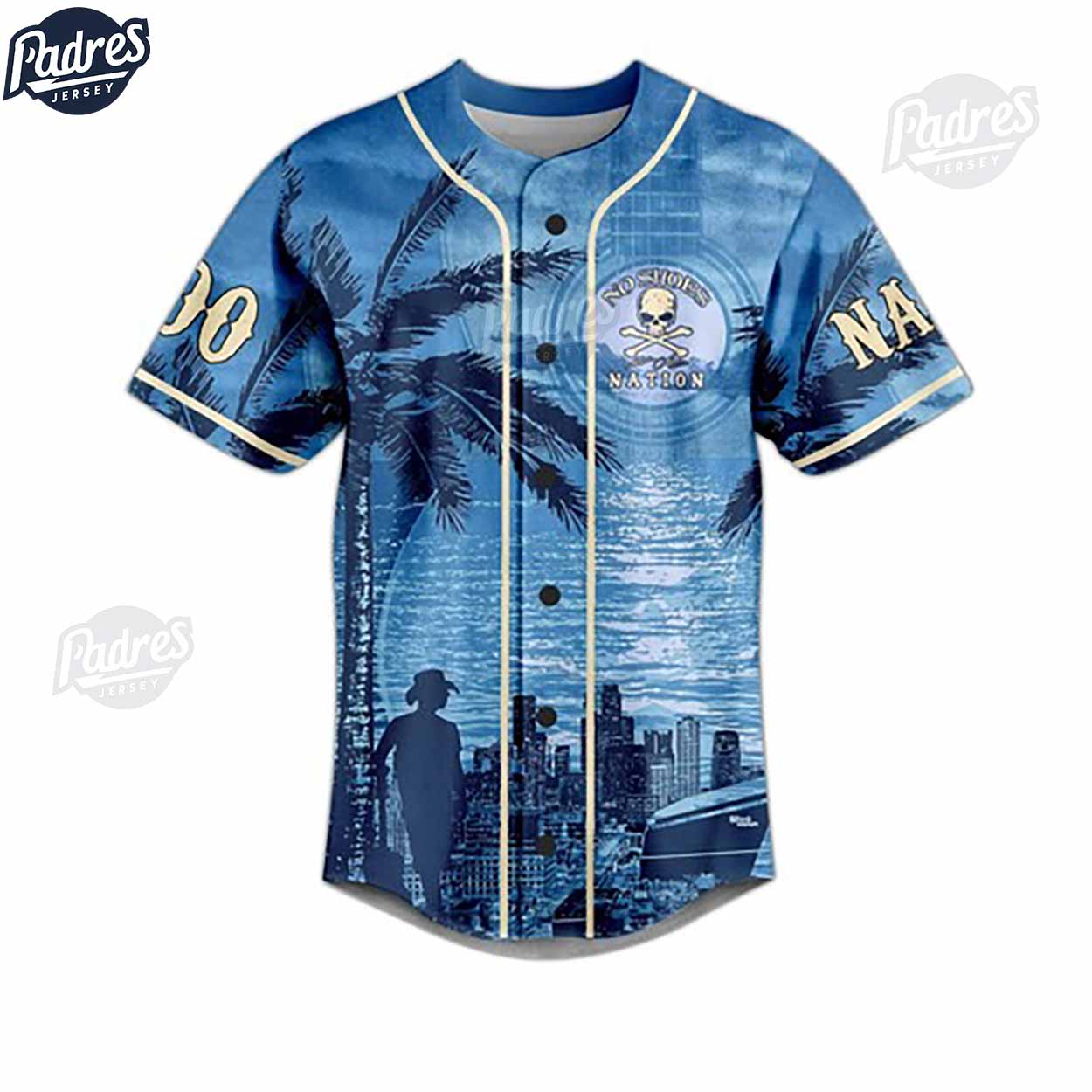 Kenny Chesney Tropical Custom Baseball Jersey - Padres Jersey Oasis: Elevate Your Baseball Style Game T-Shirts,... (Image 1)