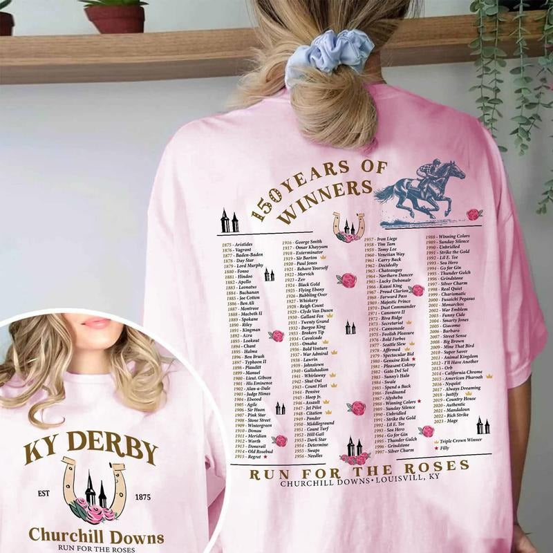 Kentucky Derby 150 Years Of Winners Comfort Colors Shirt, Run For The Roses, KY Derby Celebrating 150 Years, Kentucky...