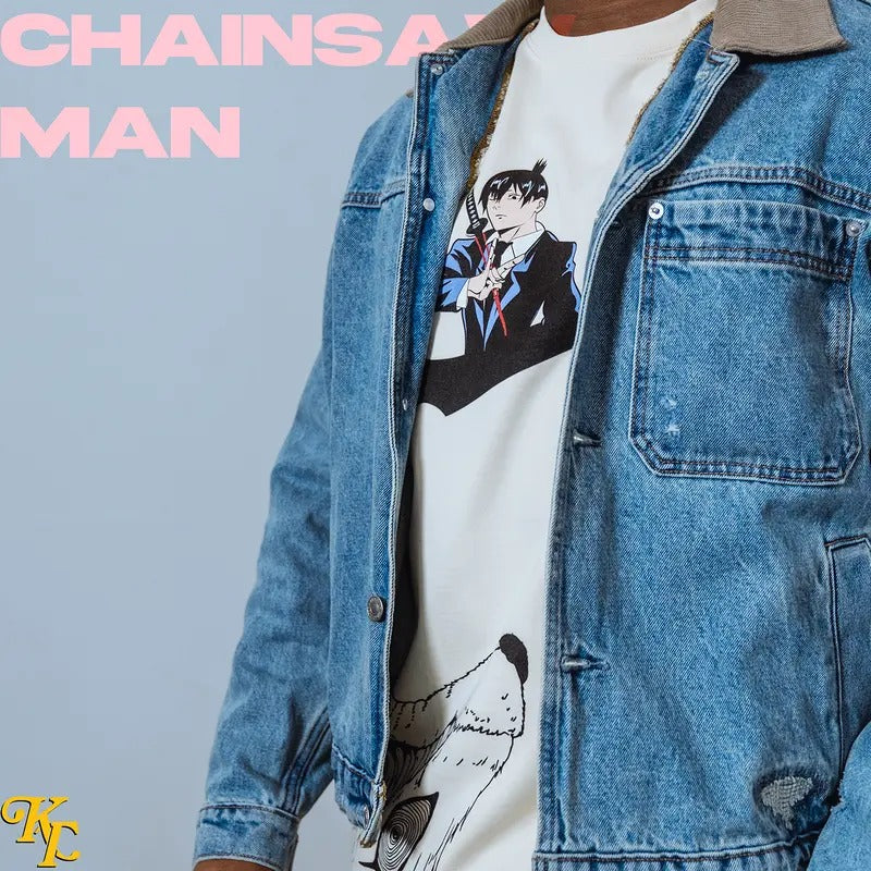 Keti Apparel - KON Fox Devil Aki Chainsaw Man Tee Cotton Hoodie, Sweatshirt | WearSparks.com