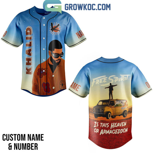 Khalid Free Spirit Is This Heaven Or Armageddon Personalized Baseball Jersey