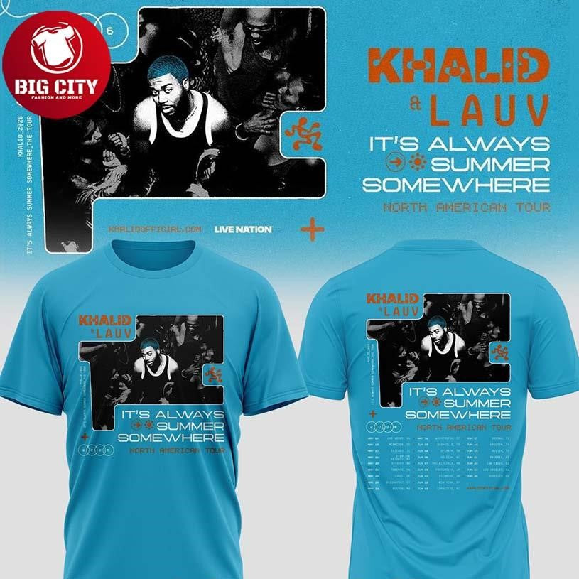Khalid It’s Always Summer Somewhere Tour 2026 Two Sided Shirt