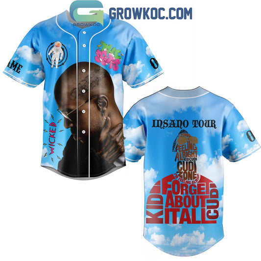Kid Cudi Insano Tour Forget About It All Personalized Baseball Jersey