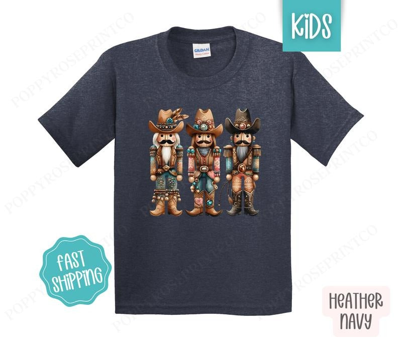 Kids Christmas Shirt - Cowboy Nutcracker Children's Tshirt - Youth Holiday Tee Gildan Hoodie, Sweatshirt | WearSparks.com