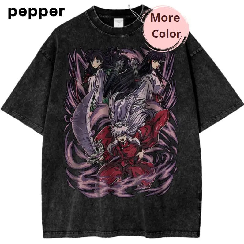 Kikyo Kagome Inuyasha Anime Vintage T-Shirt for Fans, Anime Shirt,Graphic Anime Tee, Y2K Shirt, Vintage Tee Menswear...
