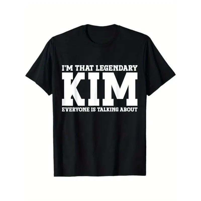 Kim Graphic T-Shirt, 100% Cotton Casual Tee, Short Sleeve Round Neck, Breathable Soft Comfortable, Unisex Printed Top for...