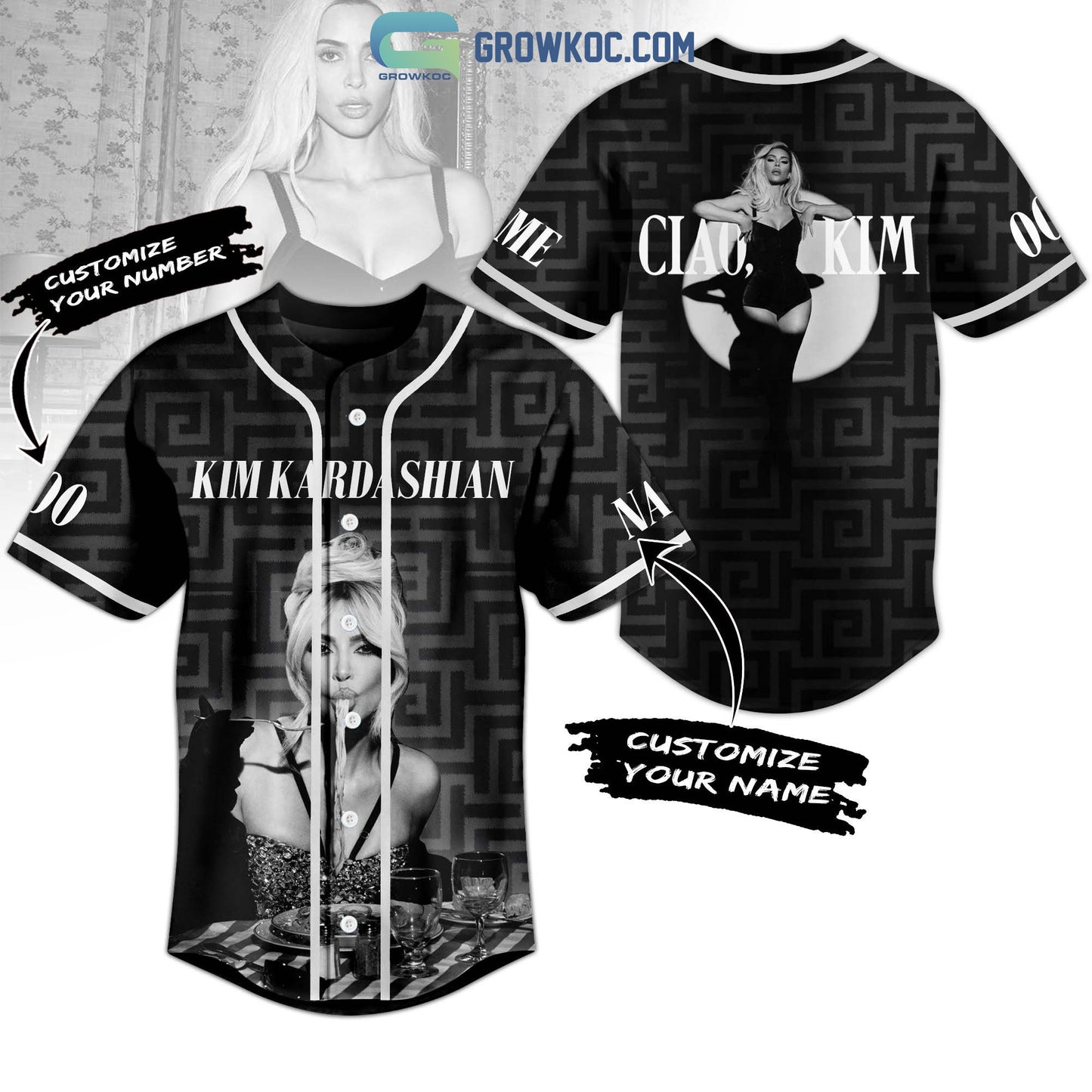 Kim Kardashian Personalized Baseball Jersey
