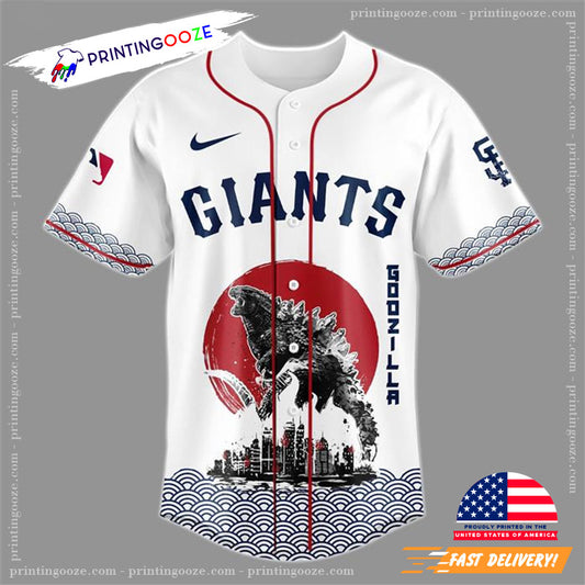 King Of The Monsters Godzilla SF Giants Baseball Jersey