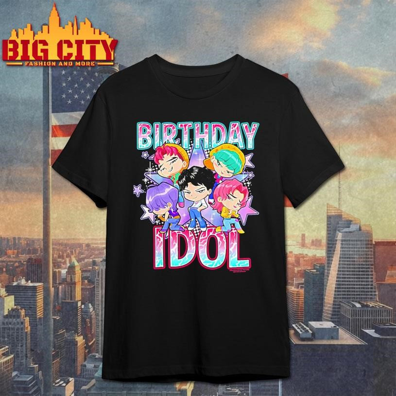 Kpop Demon Hunters Birthday Idol Cute Chibi Group Shot Shirt
