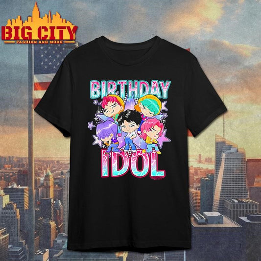 Kpop Demon Hunters Birthday Idol Cute Chibi Group Shot Shirt