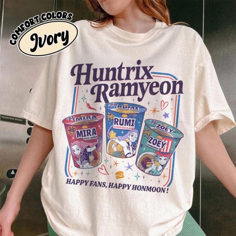 Kpop Demon Hunters Ramyeon Shirt, Demon Hunter Movie Inspired Noodle T shirt, Cool Korea Inspired Apparel Hoodie, Sweatshirt