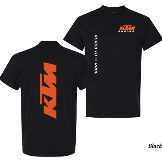 Ktm Racing T-shirt Bold Vertical Logo Graphic Tee Ready To Race Moto-inspired Shirt For Men Black Biker Style Gift For...