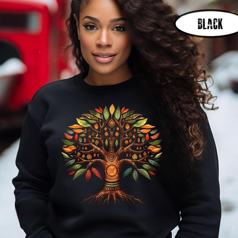 Kwanzaa Tree of Life African American Holiday Family Matching Kwanzaa Blessing Kinara sweatshirt African Roots Kwanzaa...