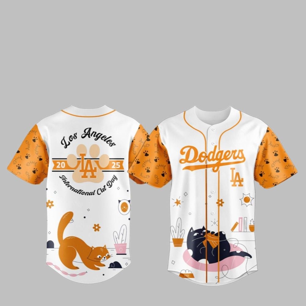 LA Dodgers 2025 International Cat Day Jersey - Grishko.com T-Shirts, Hoodie, Sweatshirt | WearSparks.com (Image 1)