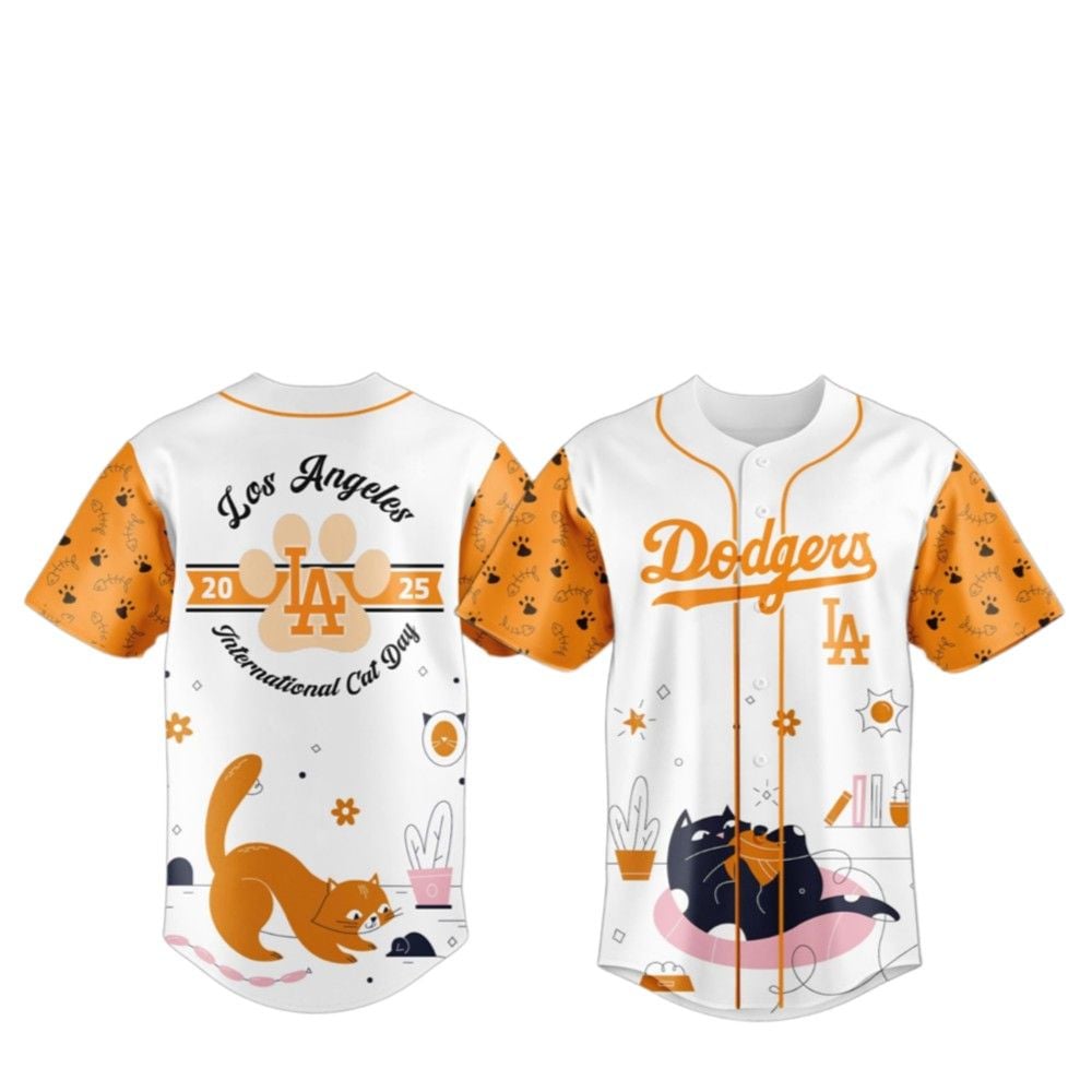 LA Dodgers 2025 International Cat Day Jersey - Grishko.com T-Shirts, Hoodie, Sweatshirt | WearSparks.com (Image 2)