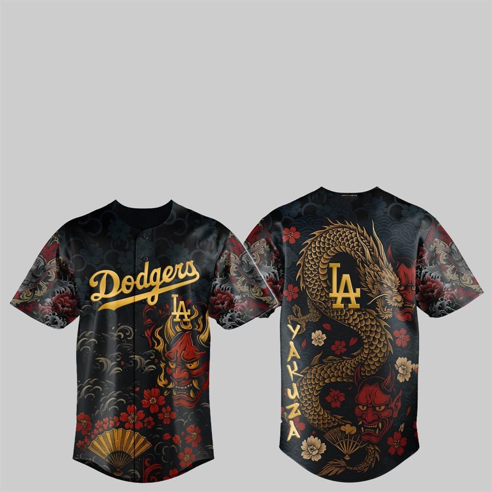 LA Dodgers Yakuza Dragon Oni Jersey 2025 - Grishko.com T-Shirts, Hoodie, Sweatshirt | WearSparks.com (Image 1)