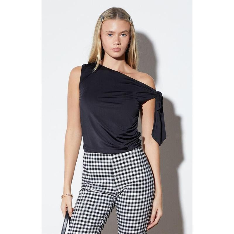 LA Hearts Women's One Shoulder Knotted Top T-Shirts, Hoodie, Sweatshirt | WearSparks.com