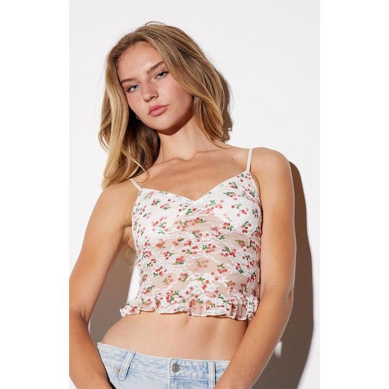LA Hearts Women's Printed Lace Cami Top T-Shirts, Hoodie, Sweatshirt | WearSparks.com