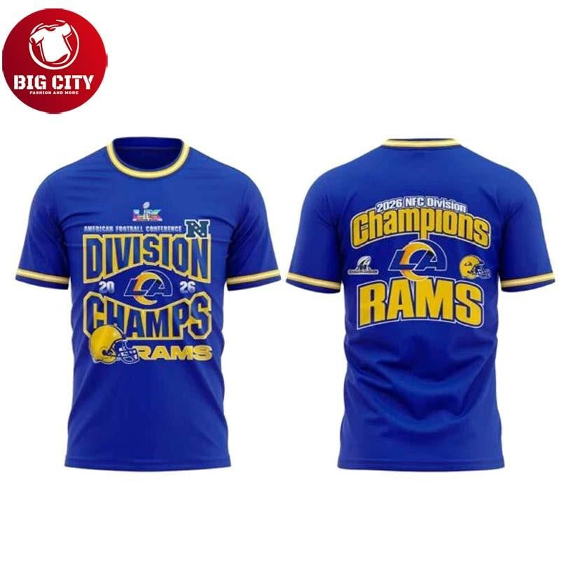 LA Rams 2026 NFC Division Champions Special Edition Two Sided Shirt