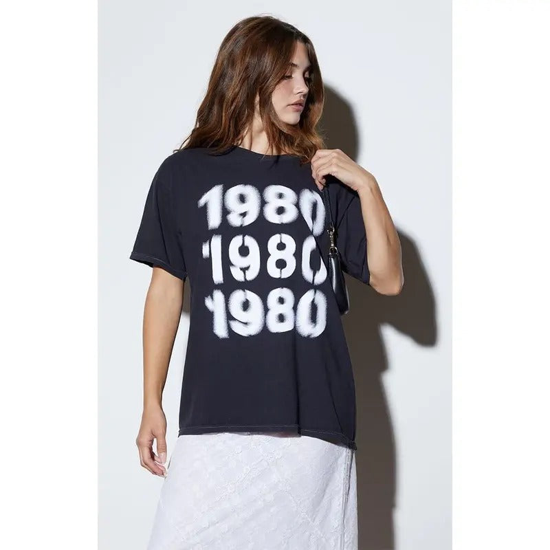 PS / LA Women's 1980 Blur Oversized T-Shirt Hoodie, Sweatshirt | WearSparks.com