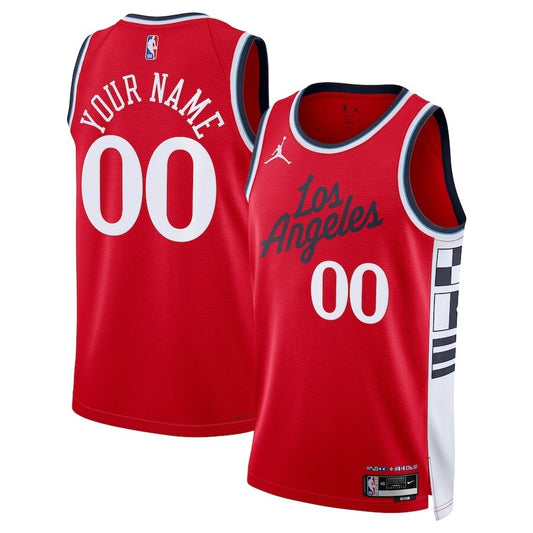 LA Clippers Unisex 202425 Custom Swingman Jersey - Statement Edition - Red Style 3