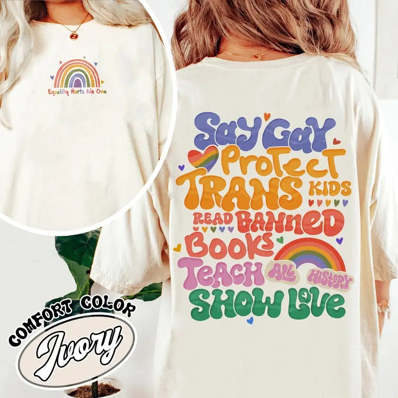 LGBT Comfort Color Shirt, Human Rights Shirt, Love Is Love, Proud Ally Shirt Hoodie, Sweatshirt | WearSparks.com