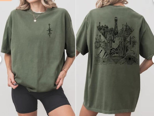 LOTR Middle Earth Inspired Tee, Comfort Colors Unisex Shirt, Bookish Gift for Men and Women, Booktok Shirt, Fantasy...