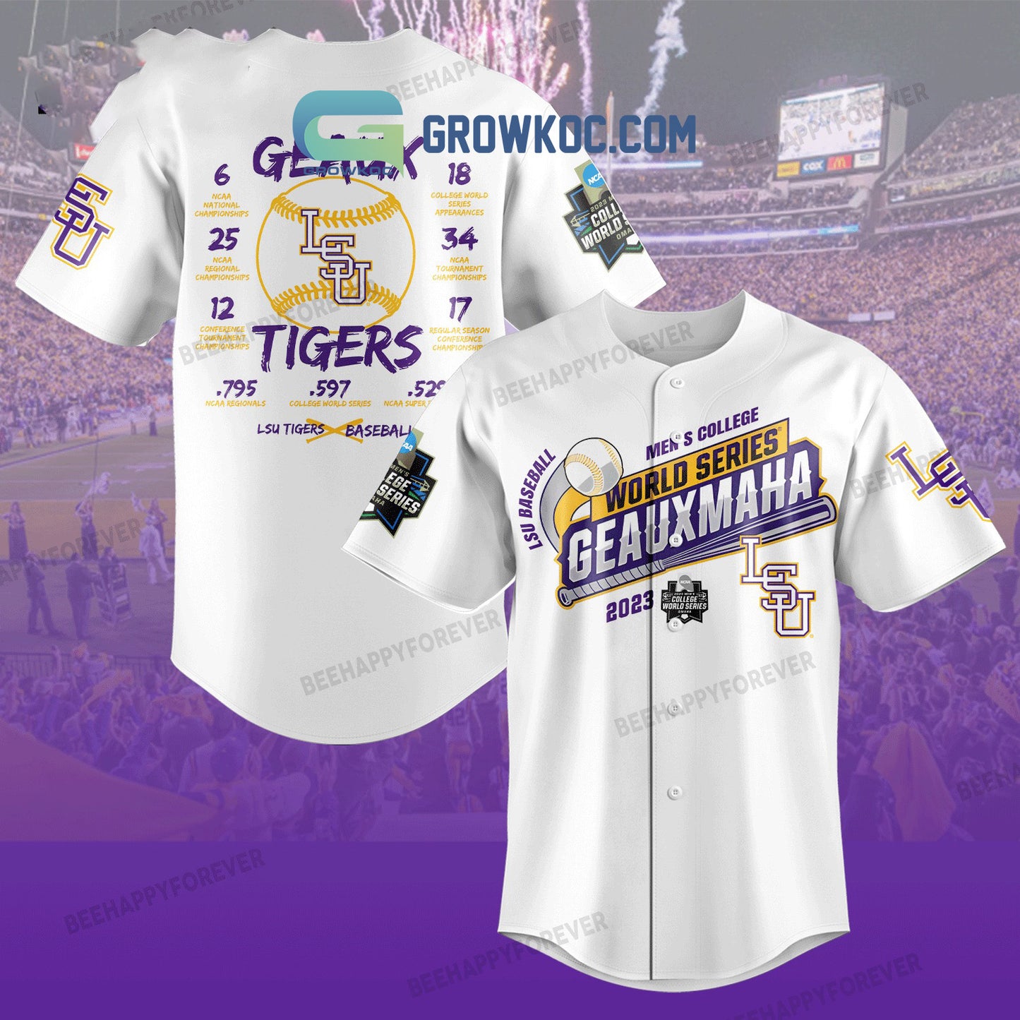 LSU Baseball Men’s College World Series Geauxmaha 2023 Baseball Jersey