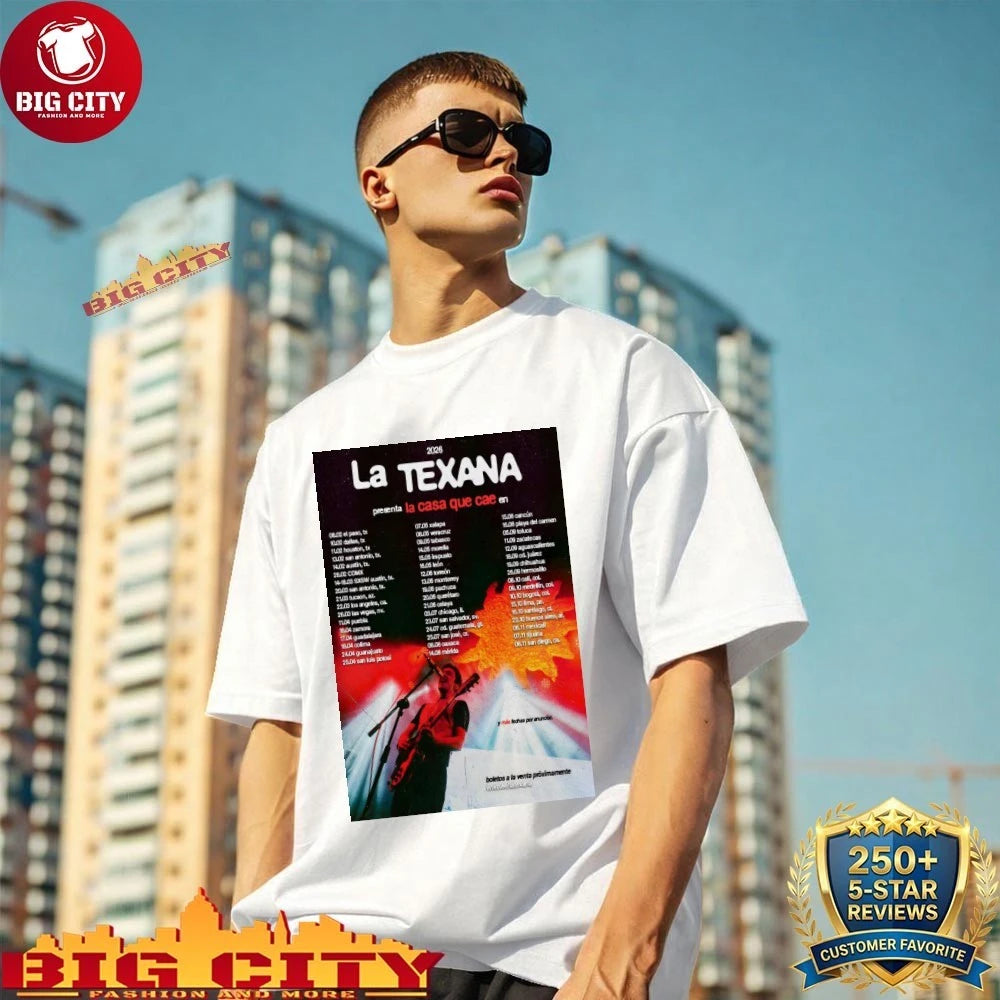 La Texana LA CASA QUE CAE EN VIVO 2026 Tour Poster Shirt