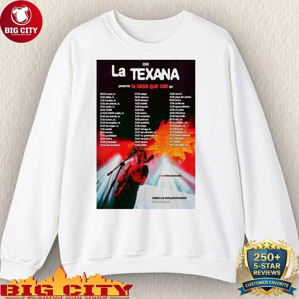 La Texana LA CASA QUE CAE EN VIVO 2026 Tour Poster Shirt