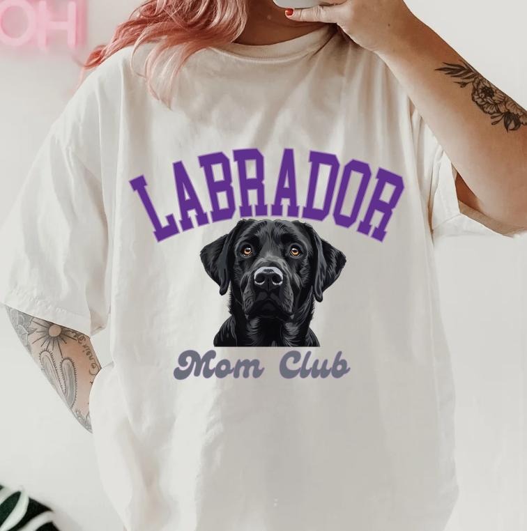 Labrador Mom Club Shirt~ Unisex Apparel Relaxed Fit Printed In The USA Clothing Womenswear Casual Comfort Cotton Top...