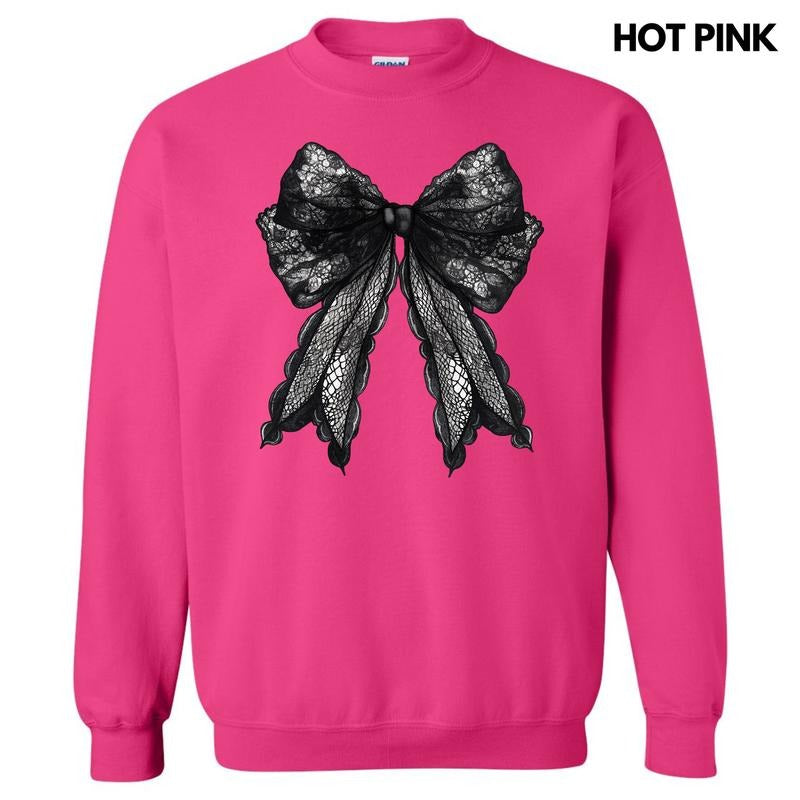 Lace Black Bow Sweatshirt 'NLB' T-Shirts, Hoodie | WearSparks.com