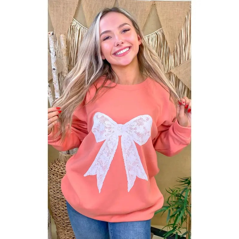 Lace Bow Grapefruit Graphic Sweatshirt T-Shirts, Hoodie | WearSparks.com