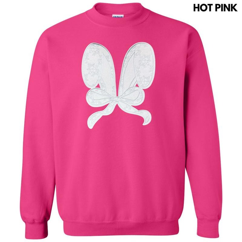 Lace Bunny Ears Sequin Patch Sweatshirt T-Shirts, Hoodie | WearSparks.com