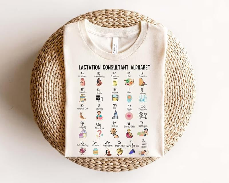 Lactation Consultant Alphabet Shirt, Lactation Counselor Educator Women's T-shirt, Lactation Tech Sweatshirt, Lactation...