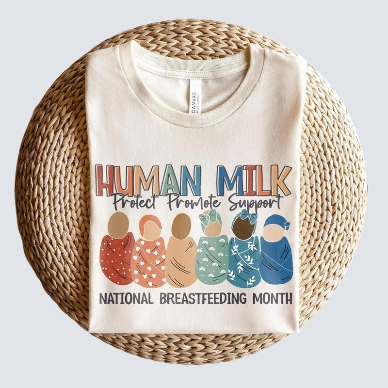 Lactation Consultant Tshirt | National Breastfeeding Month Tee | Human Milk Matters Shirt | Breast Milk Rainbow CLC RN |...