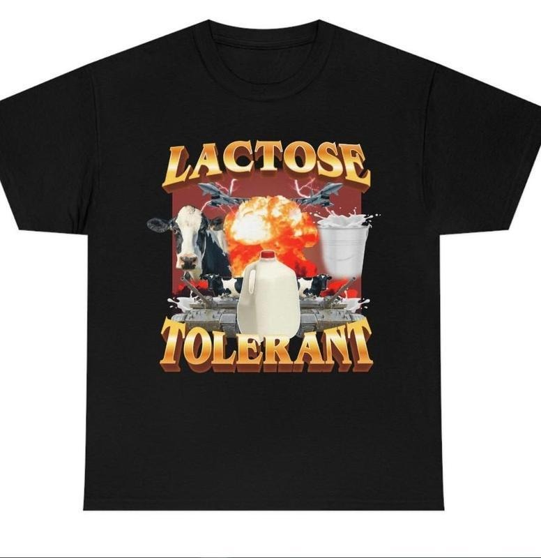 Lactose Tolerant Vintage Graphic T-Shirt, Retro Milk 90s Funny, Funny Shirts For Friends, 2000s Shirt Gift, Gift For...