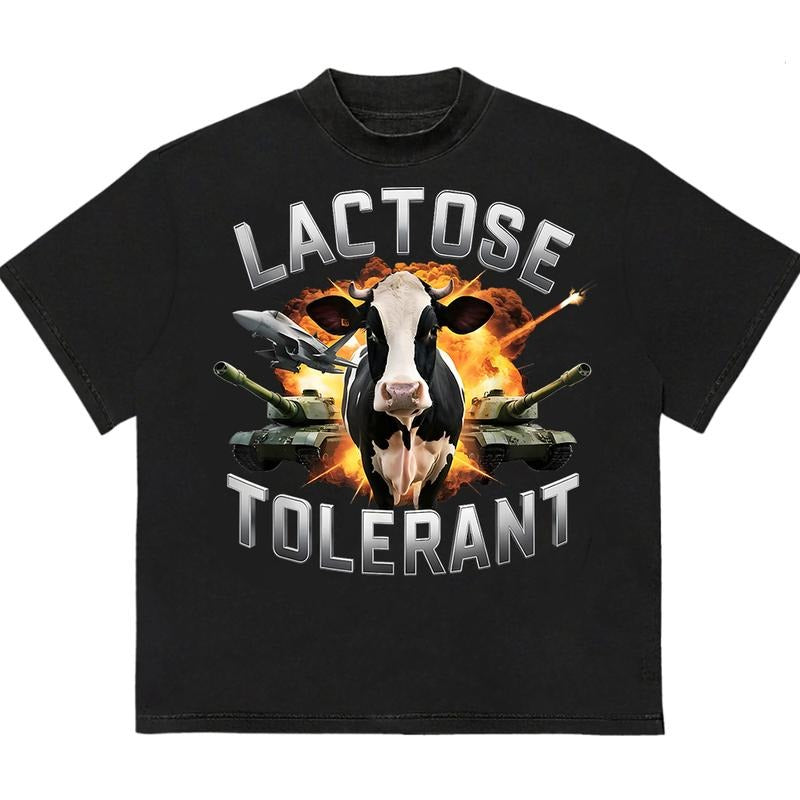 Lactose Tolerantt T-Shirt HipHop Graphic Trendy Cotton with Graphic Print Hoodie, Sweatshirt | WearSparks.com