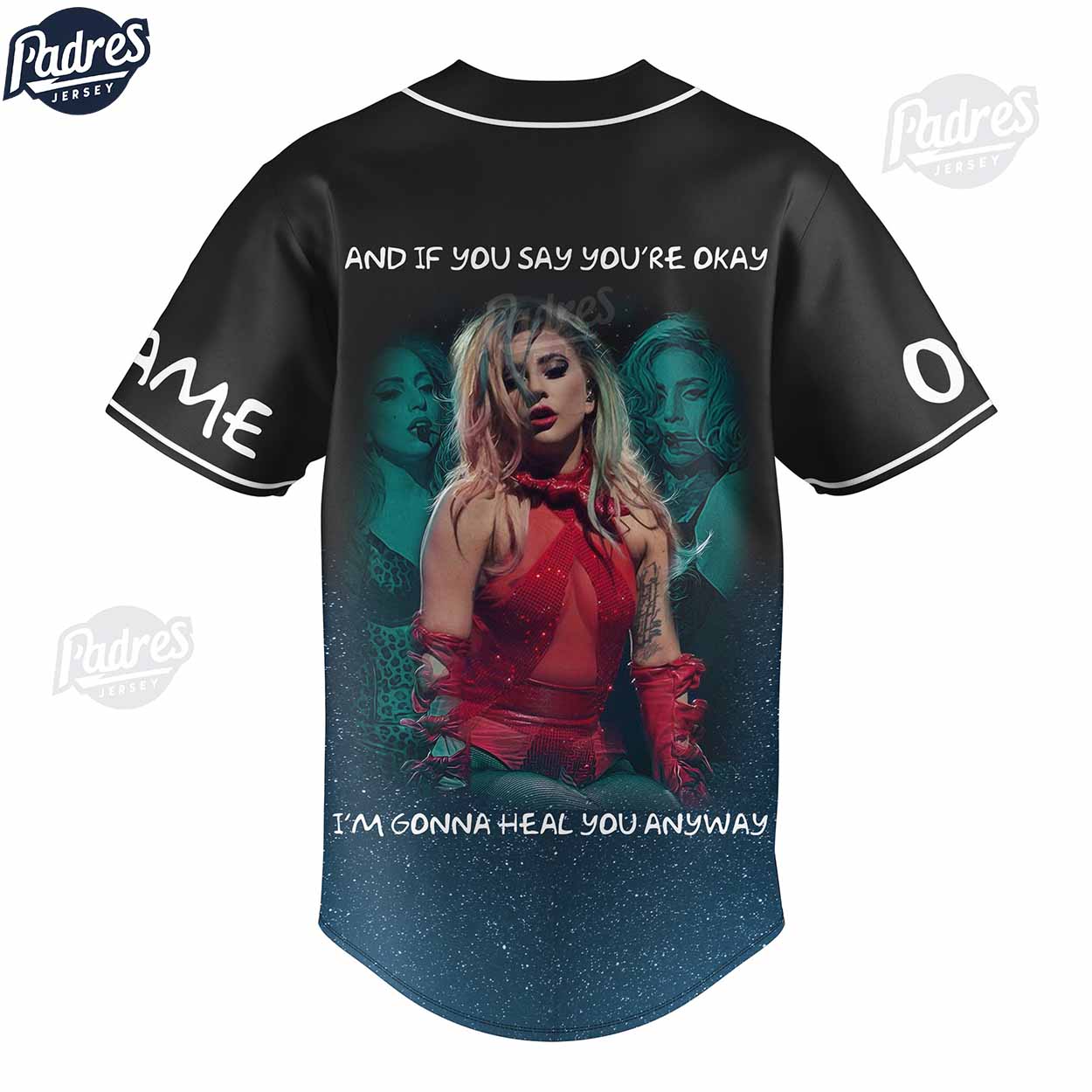Lady Gaga Custom Baseball Jersey Style - Padres Jersey Oasis: Elevate Your Baseball Style Game T-Shirts,... (Image 3)
