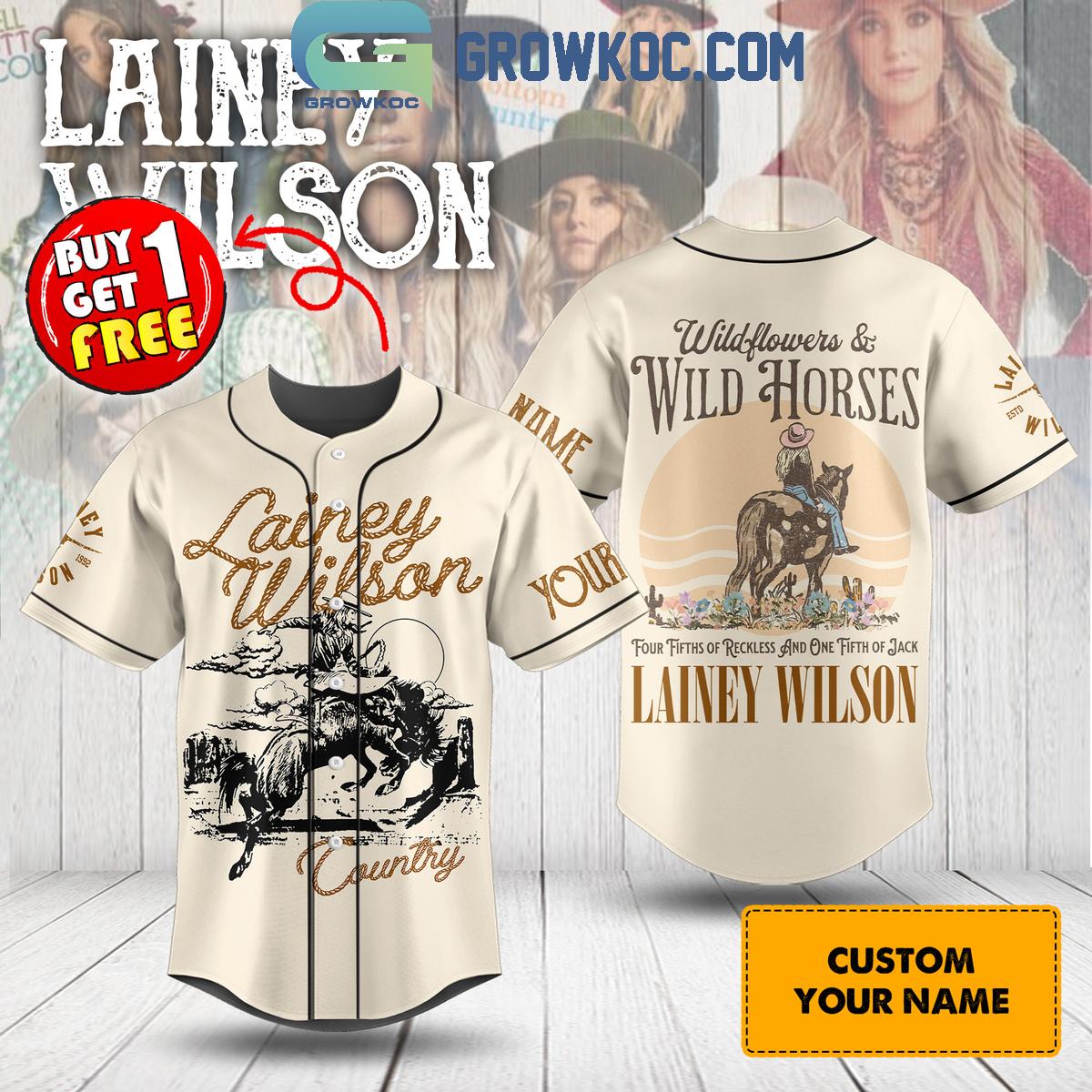 Lainey Wilson Wildflower And Wild Horses Personalized Baseball Jersey
