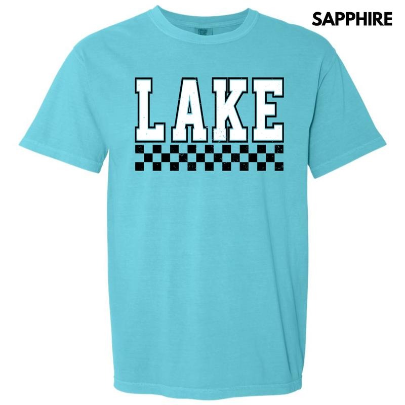 Lake Varsity Checkered Comfort Colors T-Shirt 'NLB' Hoodie, Sweatshirt | WearSparks.com