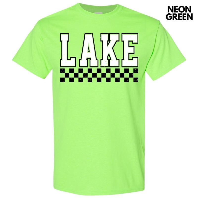 Lake Varsity Checkered Gildan Short Sleeve T-Shirt 'NLB' Hoodie, Sweatshirt | WearSparks.com