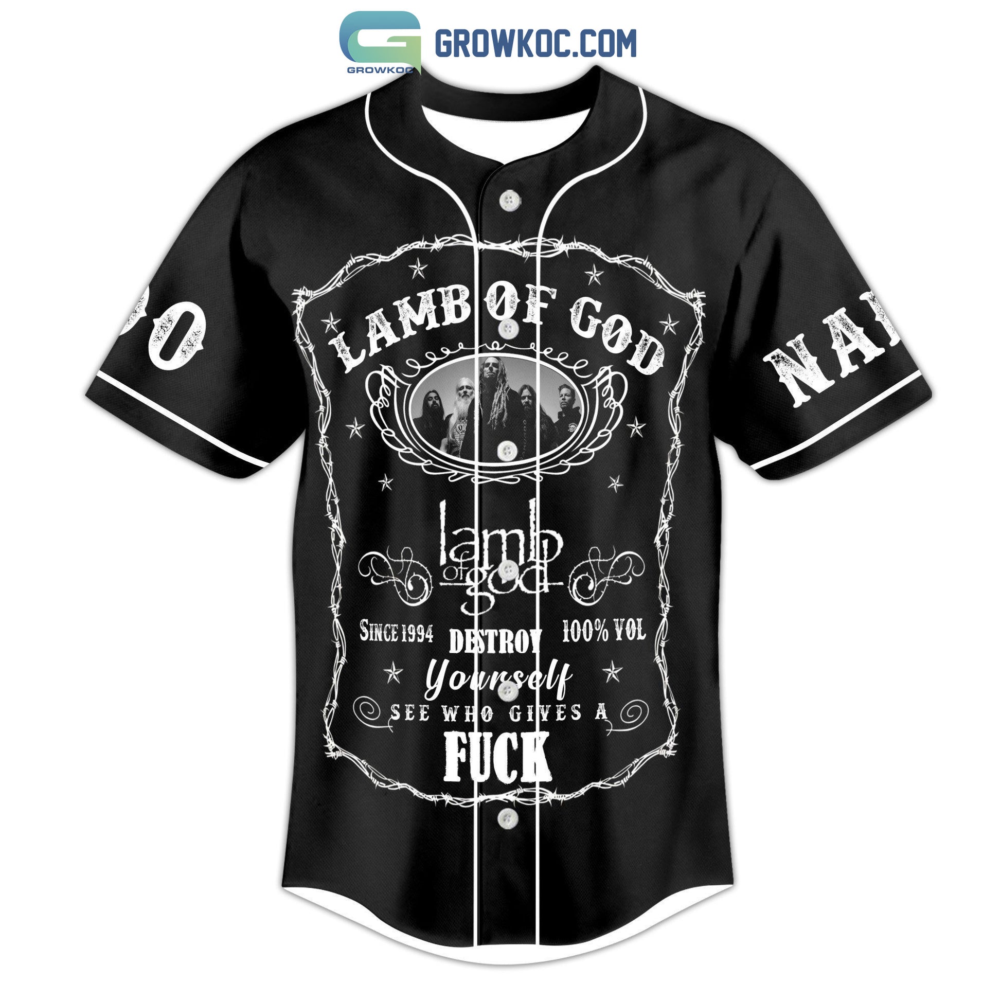 Lamb Of God Destroy Yourself Black Design Personalized Baseball Jersey