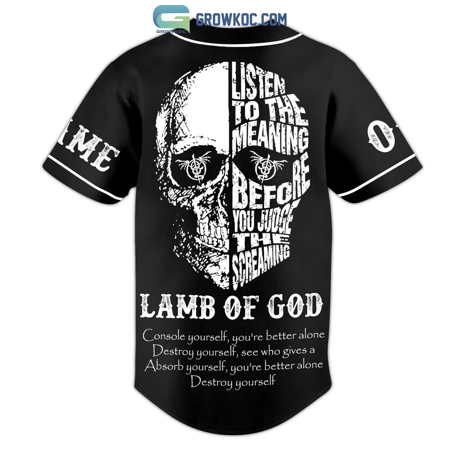Lamb Of God Destroy Yourself Black Design Personalized Baseball Jersey