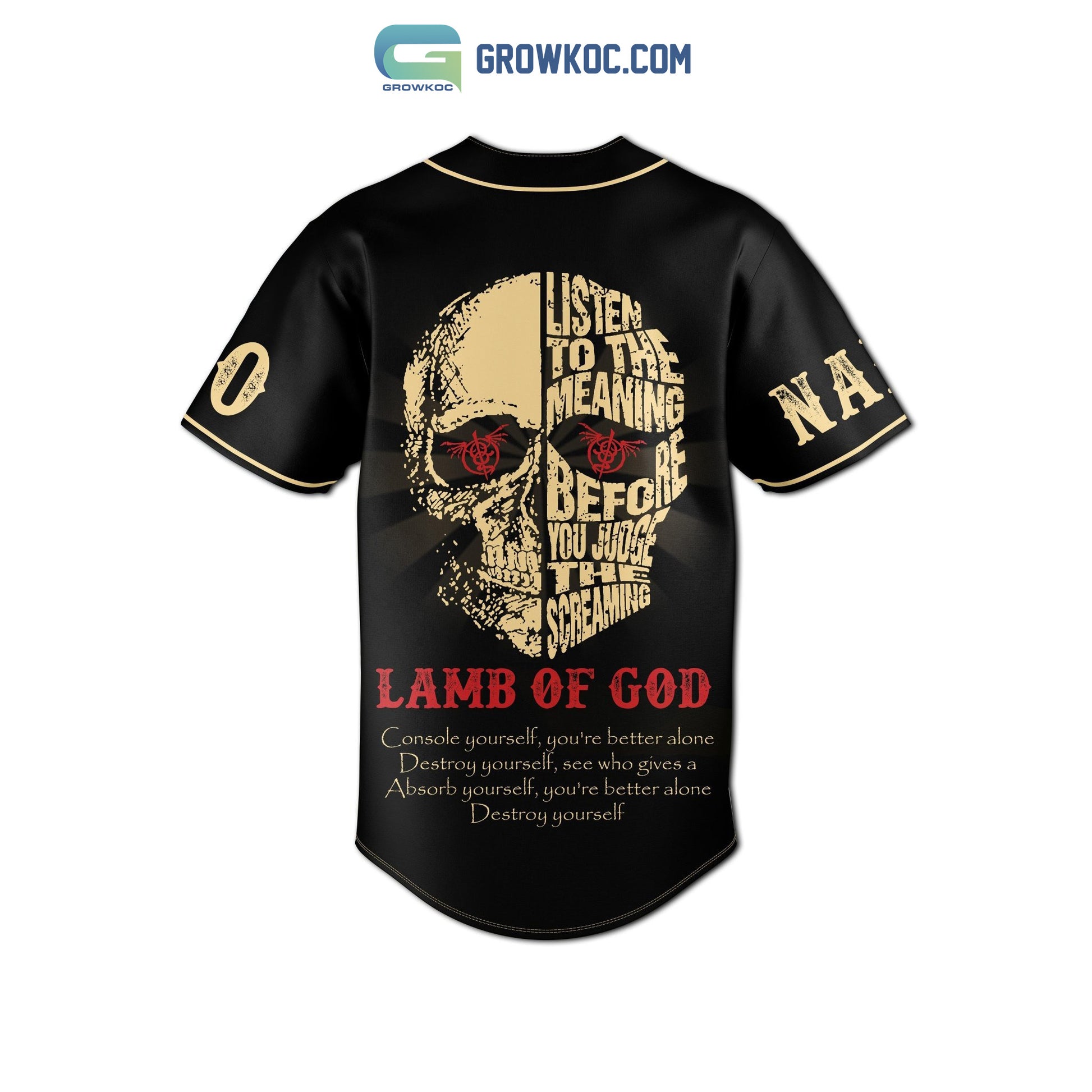 Lamb Of God Destroy Yourself Personalized Baseball Jersey