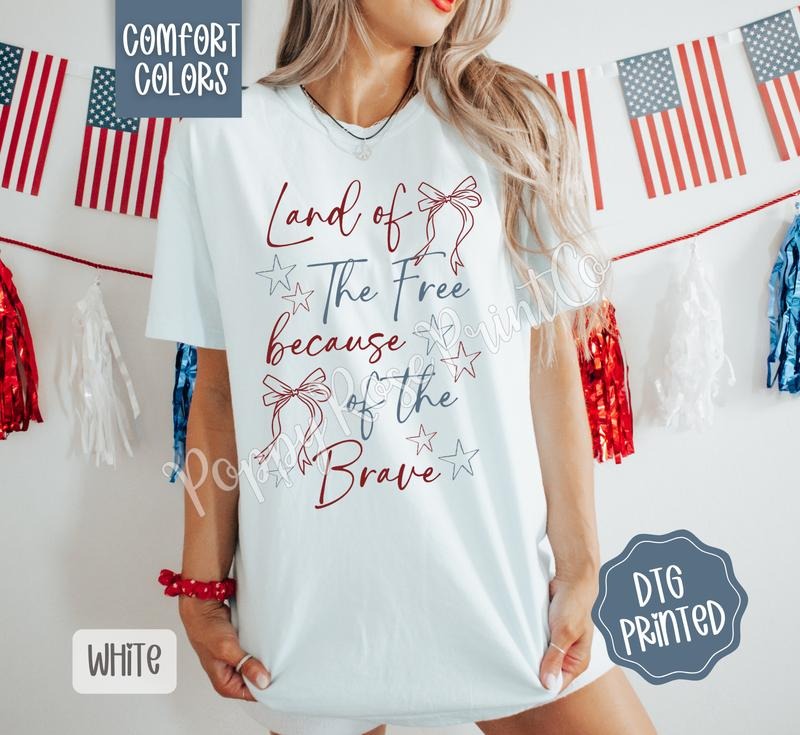 Land of the Free Comfort Colors Shirt, Cute Patriotic Tshirt, Trendy Women's Tee, Gift for Her Hoodie, Sweatshirt