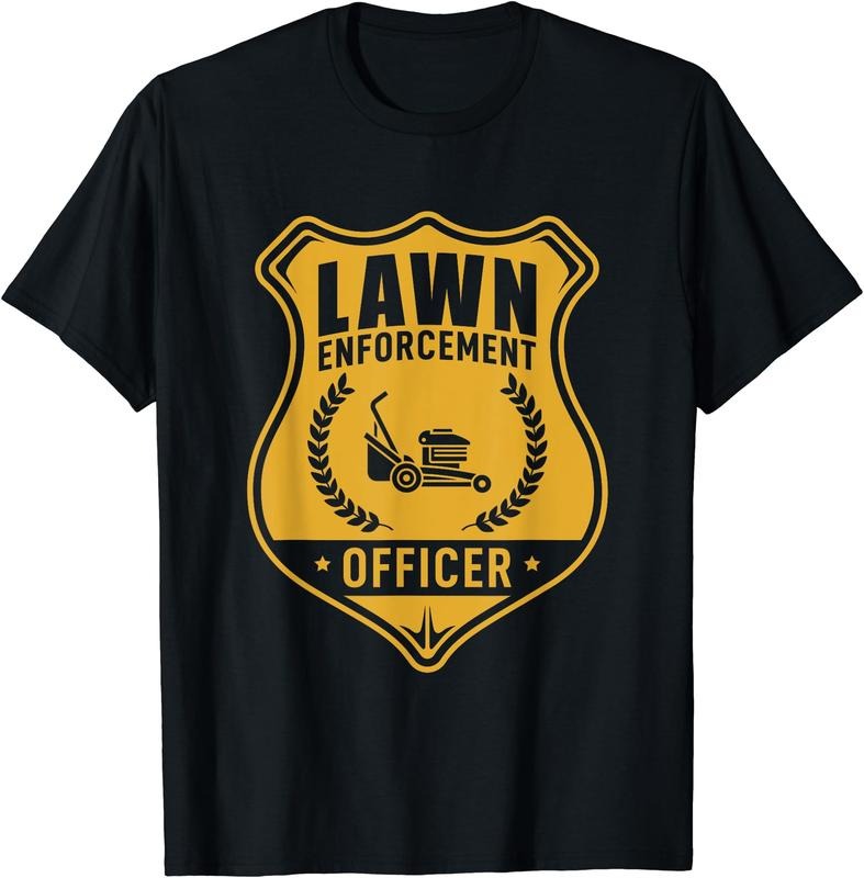 Lawn Enforcement Officer Shirt - Gardening Lawn Mower Gift T-Shirt | Unisex Cotton Tee Gift, Crewneck, Short Sleeve...