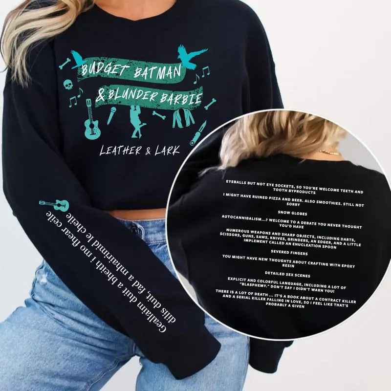 Leather & Lark 3-sided Sweatshirt and Hoodie, Butcher and Blackbird, Brynne Weaver, Smut Gift, Book Sweatshirt, Dark...