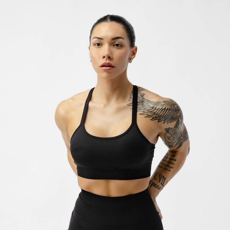Legacy Bra - Soft Black Knit, Women's Underwear, Strappy Back, Plain Knit Material T-Shirts, Hoodie, Sweatshirt