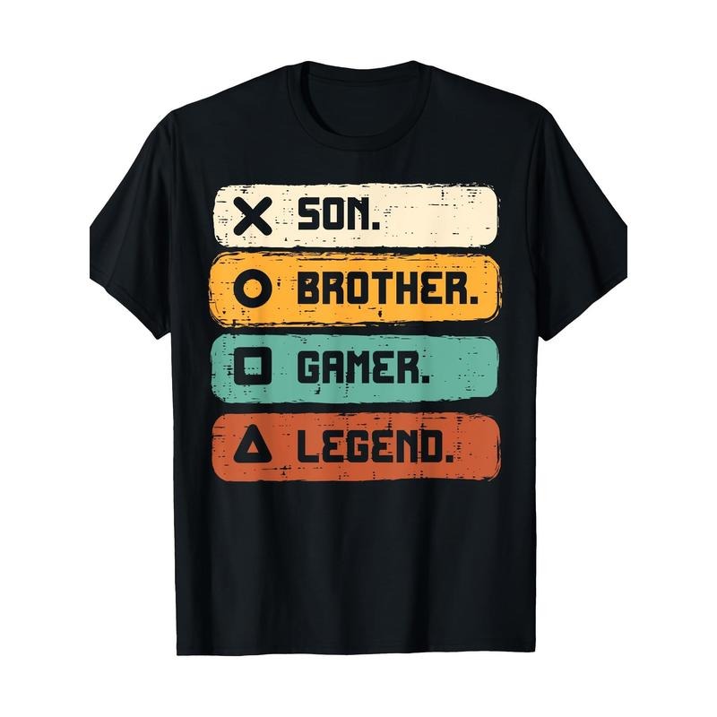 Legend Gamer T-Shirt for Son, Brother, Teens, and Boys - Gaming Men's T-Shirts with Fun Design