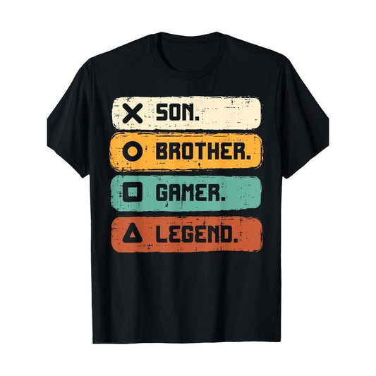 Legend Gamer T-Shirt for Son, Brother, Teens, and Boys - Gaming Men's T-Shirts with Fun Design